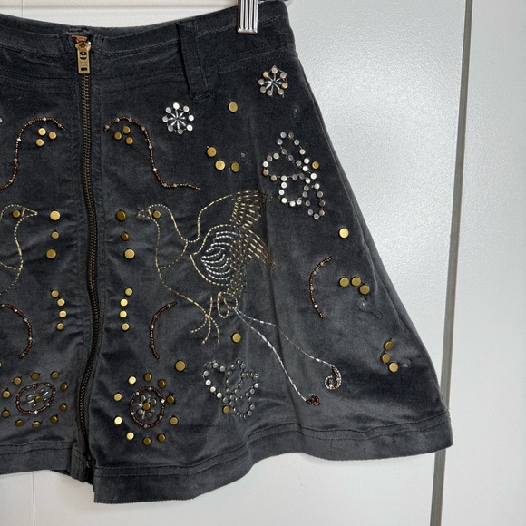 Free People Quetzal Mini Skirt Beaded Embroidery NWT 0 - Picture 8 of 14